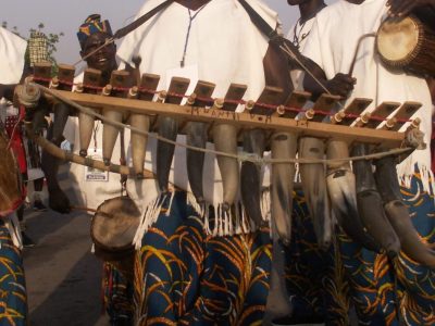 traditional xylophone player from Northern frica