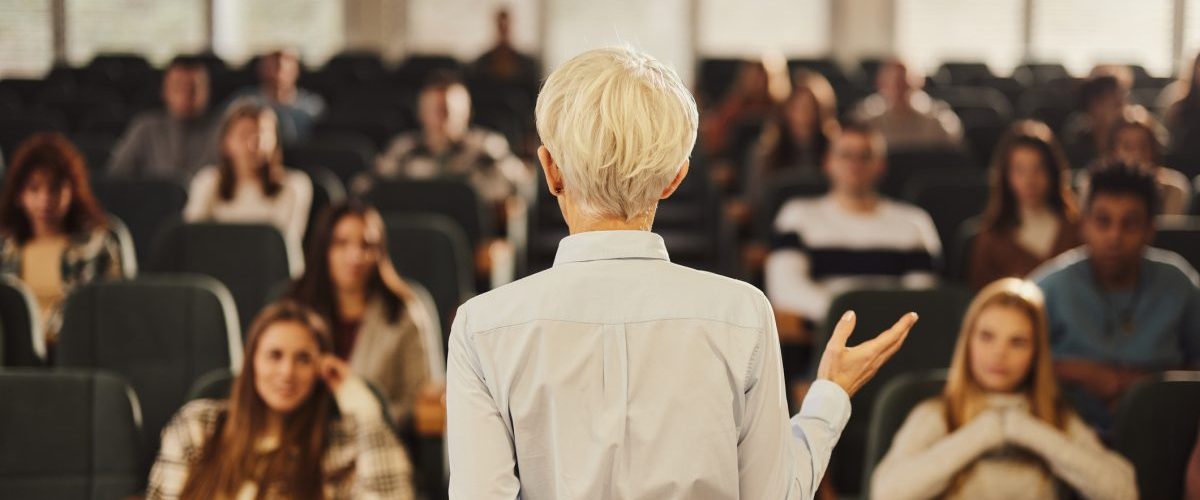 professor in front of students