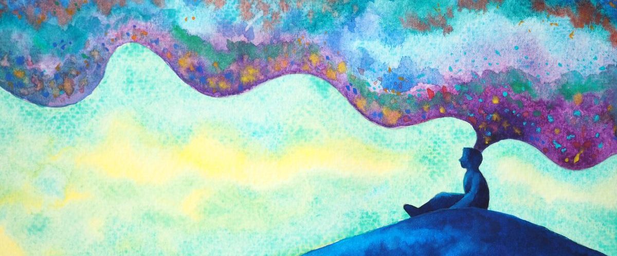 abstract image of person daydreaming, thinking, or imagining